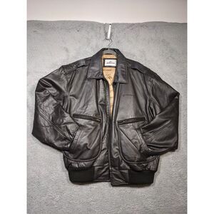 Boeing Women's Genuine 100% Leather Jacket Fully Lined Black Preowned Large